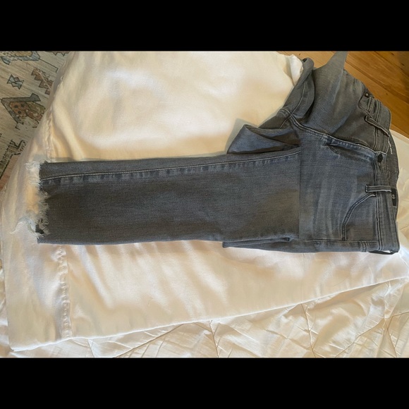 adriano goldshmeid jeans- grey farrah high waisted skinny ankle frayed. - Picture 6 of 9